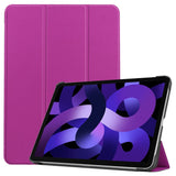 EIDERWOOD iPad Air 11" (2024) Litchi Tri-Fold Leather Flip Case - Purple