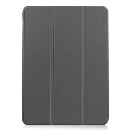 EIDERWOOD iPad Air 11" (2024) Litchi Tri-Fold Leather Flip Case - Grey