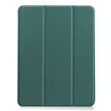 EIDERWOOD iPad Air 11" (2024) Litchi Tri-Fold Leather Flip Case - Green