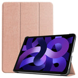 EIDERWOOD iPad Air 11" (2024) Litchi Tri-Fold Leather Flip Case - Rose Gold