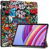 EDIERWOOD Xiaomi Redmi Pad Pro Tri-Fold PU Flip Case with Sleep / Wake-up Function - Graffiti