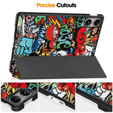 EDIERWOOD Xiaomi Redmi Pad Pro Tri-Fold PU Flip Case with Sleep / Wake-up Function - Graffiti