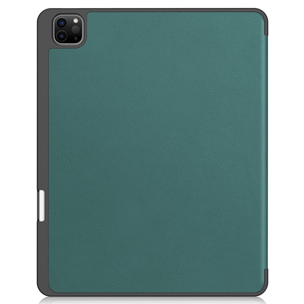 EIDERWOOD iPad Air 13" (2024) Tri-Fold Artificial Leather Flip Case w. Apple Pencil Holder - Green