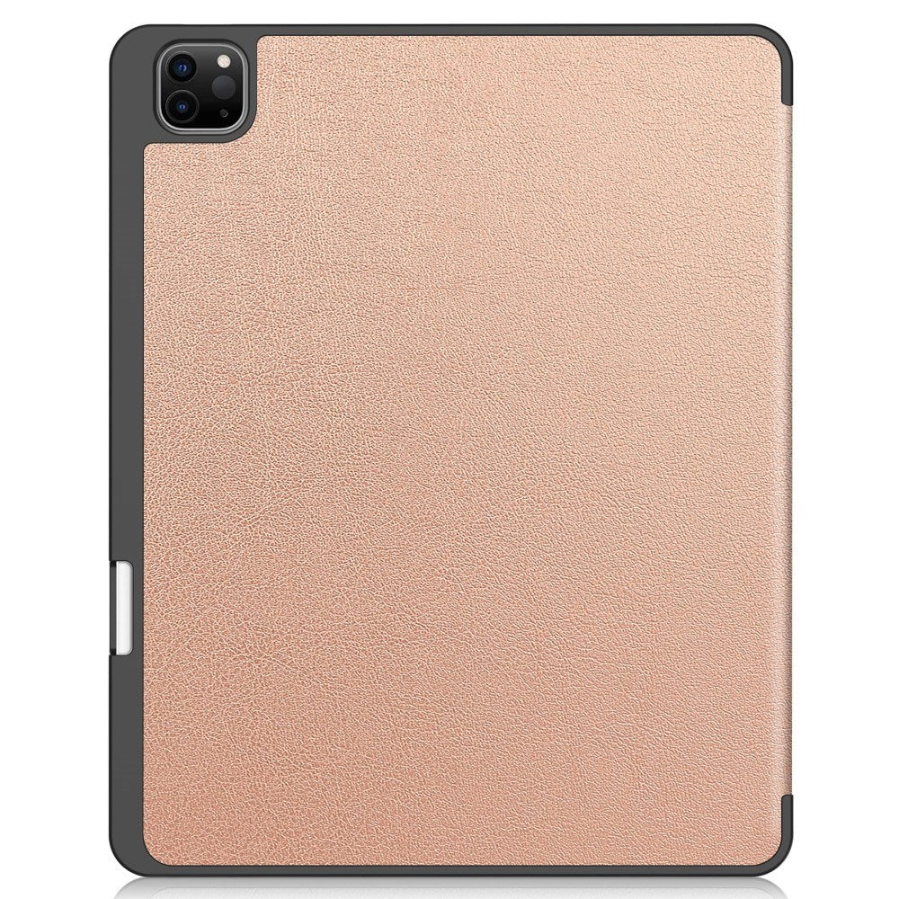 EIDERWOOD iPad Air 13" (2024) Tri-Fold Artificial Leather Flip Case w. Apple Pencil Holder - Rose Gold