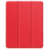 EIDERWOOD iPad Air 13" (2024) Tri-Fold Artificial Leather Flip Case w. Apple Pencil Holder - Red