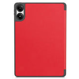 EIDERWOOD Xiaomi Redmi Pad Pro Tri-Fold Artificial Leather Flip Case w. Stylus Pencil Holder - Red