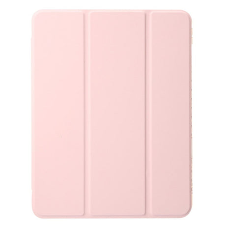 EIDERWOOD iPad Air 11" (2024) Tri-Fold Artificial Leather Flip Case w. Apple Pencil Holder - Light Pink