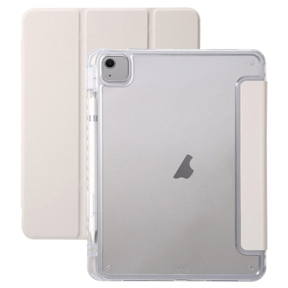 EIDERWOOD iPad Air 13" (2024) Tri-Fold Artificial Leather Flip Case w. Apple Pencil Holder - Grey