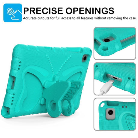 Samsung Galaxy Tab A11+ (Plus) / A9+ (Plus) EIDERWOOD Kids Case - Butterfly Kickstand Case - Turquoise