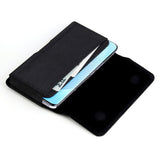 Universal Leather Case for Mobile with Magnetic Close - Black (Max Mobile: 180 x 90 mm)