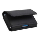 Universal Leather Case for Mobile with Magnetic Close - Black (Max Mobile: 180 x 90 mm)