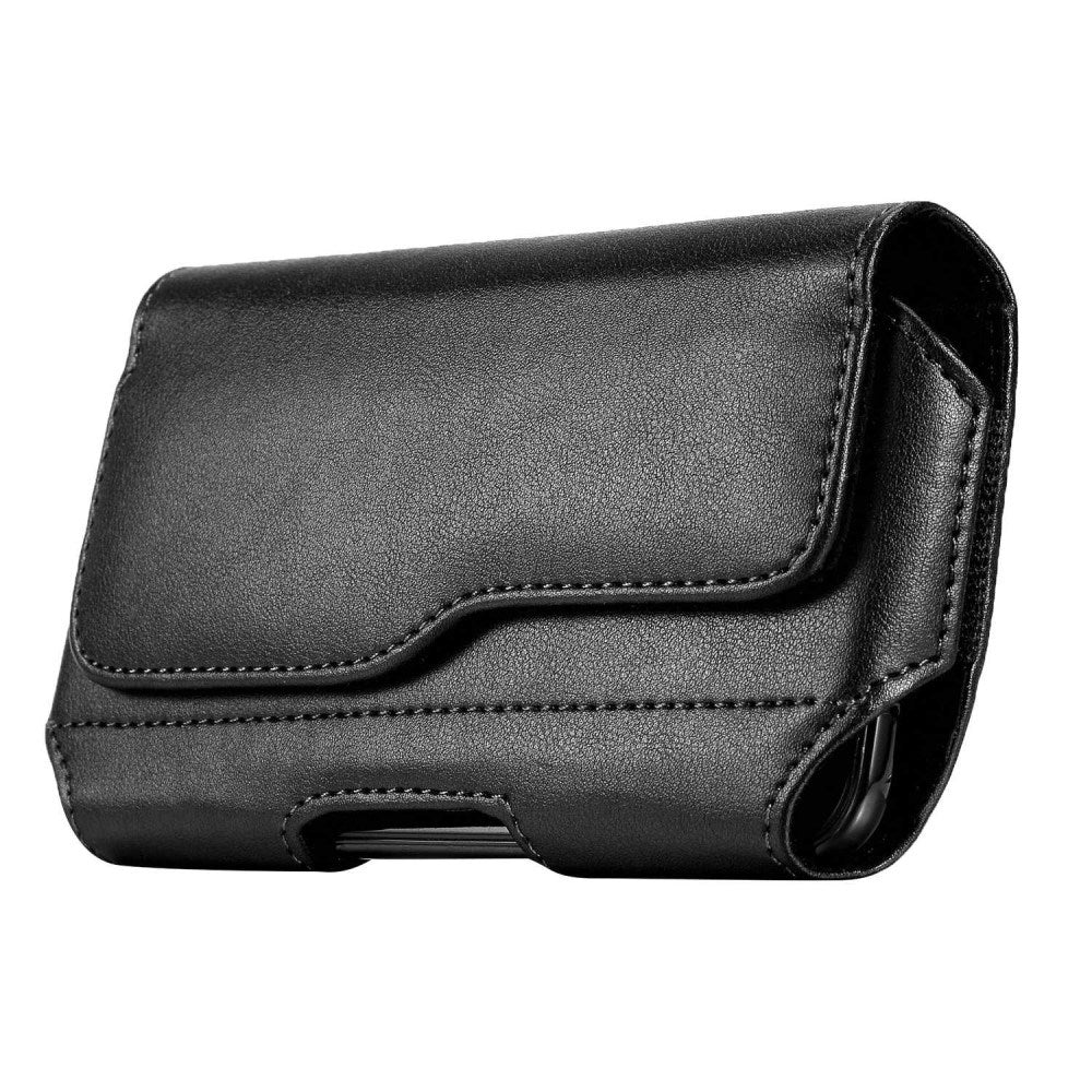 Universal Belt Pouch for Mobile - Elegant Faux Leather - Max. Mobile: 160 x 75mm - Black