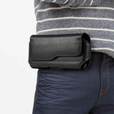 Universal Belt Pouch for Mobile - Elegant Faux Leather - Max. Mobile: 160 x 75mm - Black
