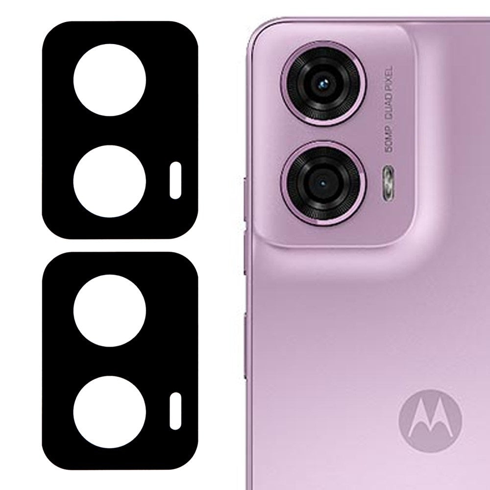 Motorola Moto G04 (4G) / G04s (4G) / G24 (4G) Tempered Camera Lens Protector Glass - 2 pcs - Black