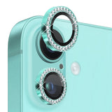 NORTHJO iPhone 16 / 16 Plus Camera Lens Protector - Decorative Stones - Turquoise