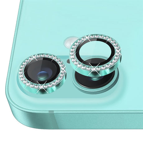 NORTHJO iPhone 16 / 16 Plus Camera Lens Protector - Decorative Stones - Turquoise