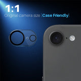 NORTHJO iPhone 16e Tempered Camera Lens Glass - Transparent / Black Edge