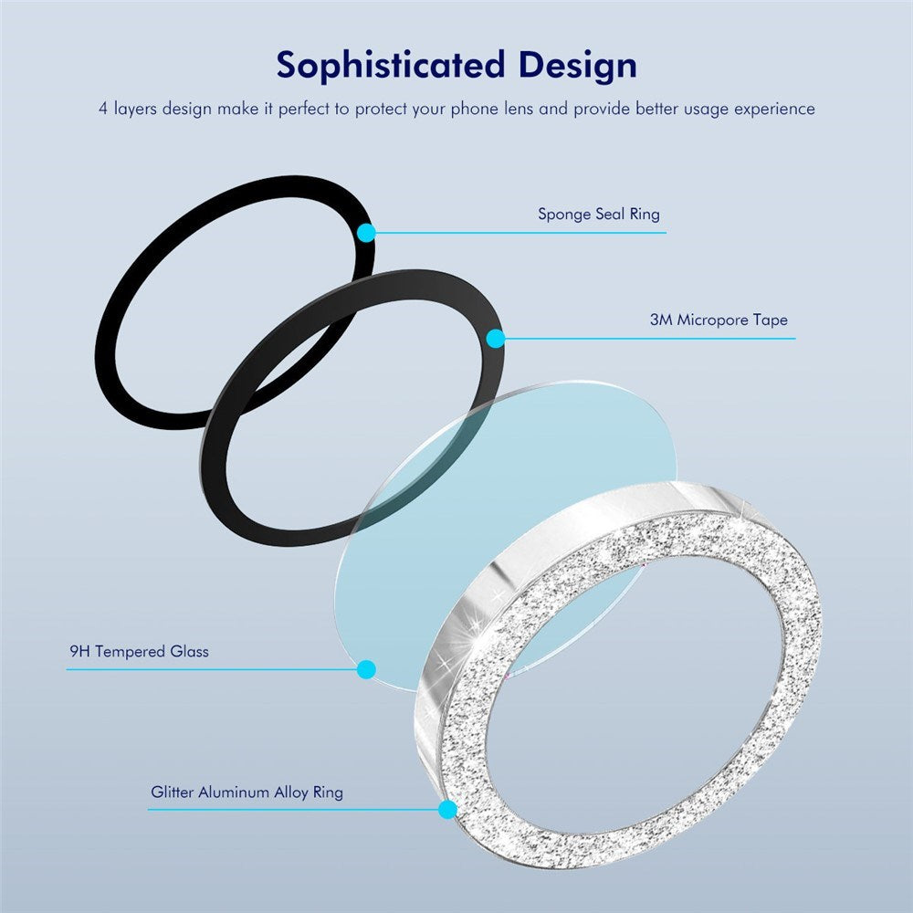 ENKAY Samsung Galaxy Z Flip7 Glitter Camera Lens Protector - Blue