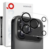 NORTHJO iPhone 17 Pro Max Tempered Camera Lens Glass - Transparent / Black