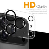 NORTHJO iPhone 17 Pro Tempered Camera Lens Glass - Transparent / Black Edge - 2 Pcs.