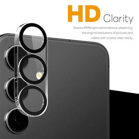NORTHJO Samsung Galaxy S25 FE Tempered Camera Lens Glass - Transparent / Black