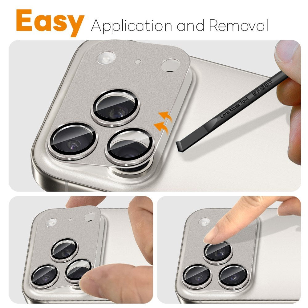 NORTHJO iPhone 17 Pro Max Camera Lens Protector - Matte Metal & Glass - Grey