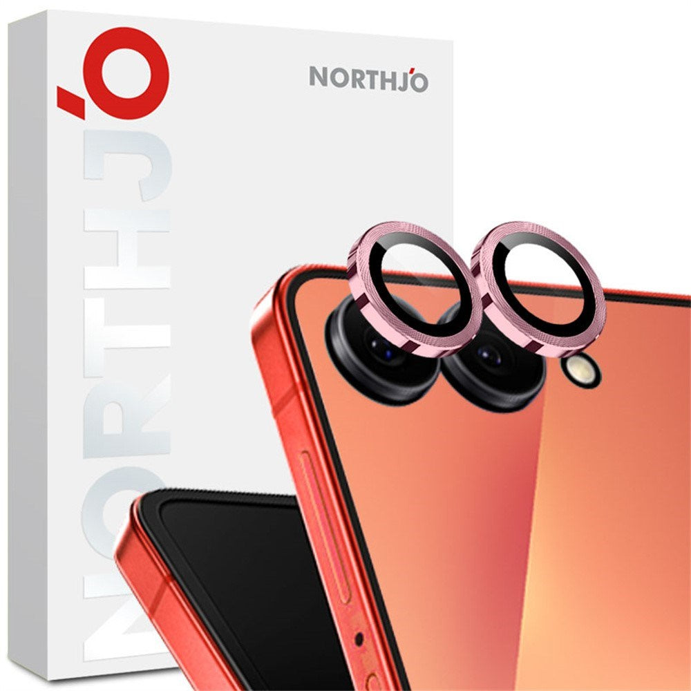 Samsung Galaxy Z Flip8 NORTHJO Camera Lens Protector - Metal & Glass - Pink