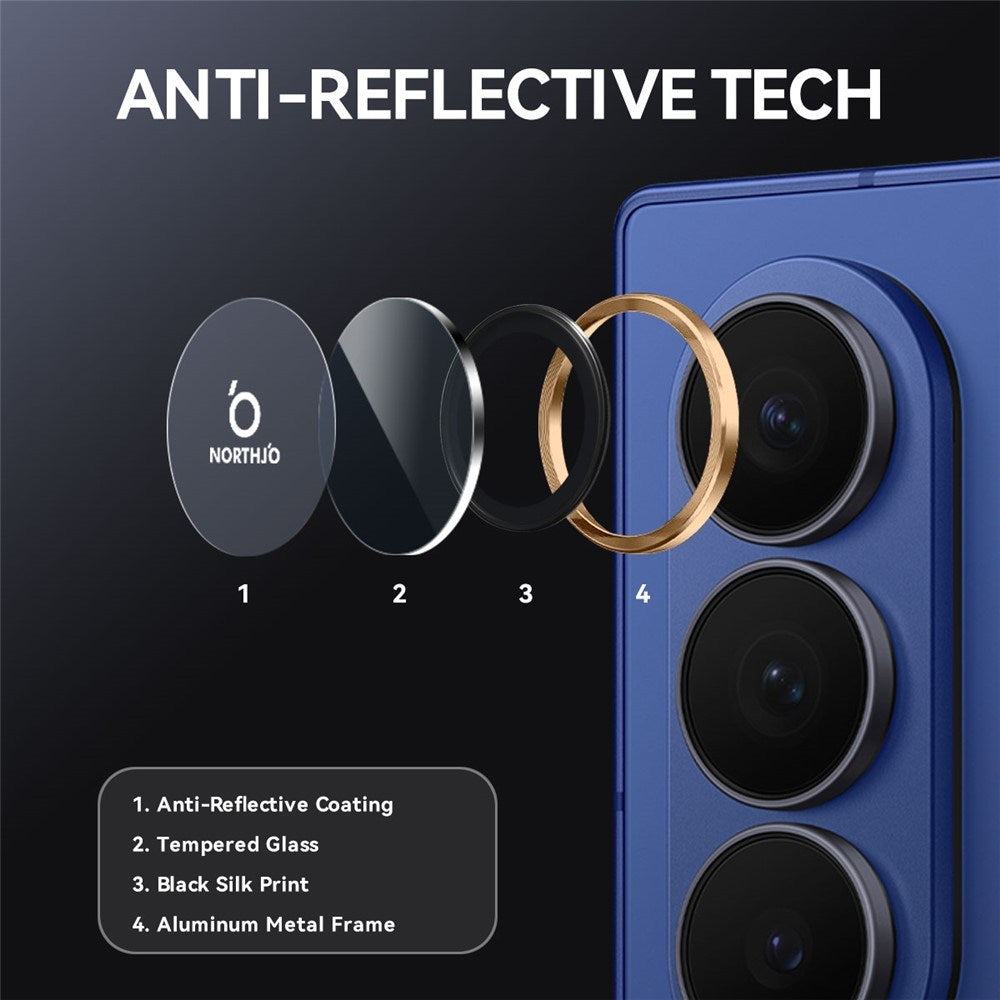 Samsung Galaxy Z Fold8 Ultra NORTHJO Camera Lens Protector - Metal & Glass - Gold