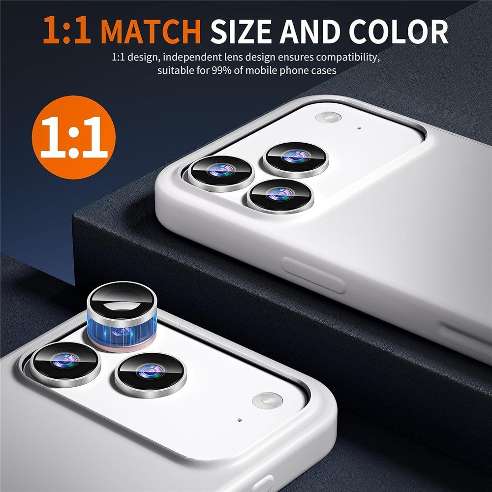 iPhone 18 Pro Max Camera Lens Protection - Metal & Glass - Silver