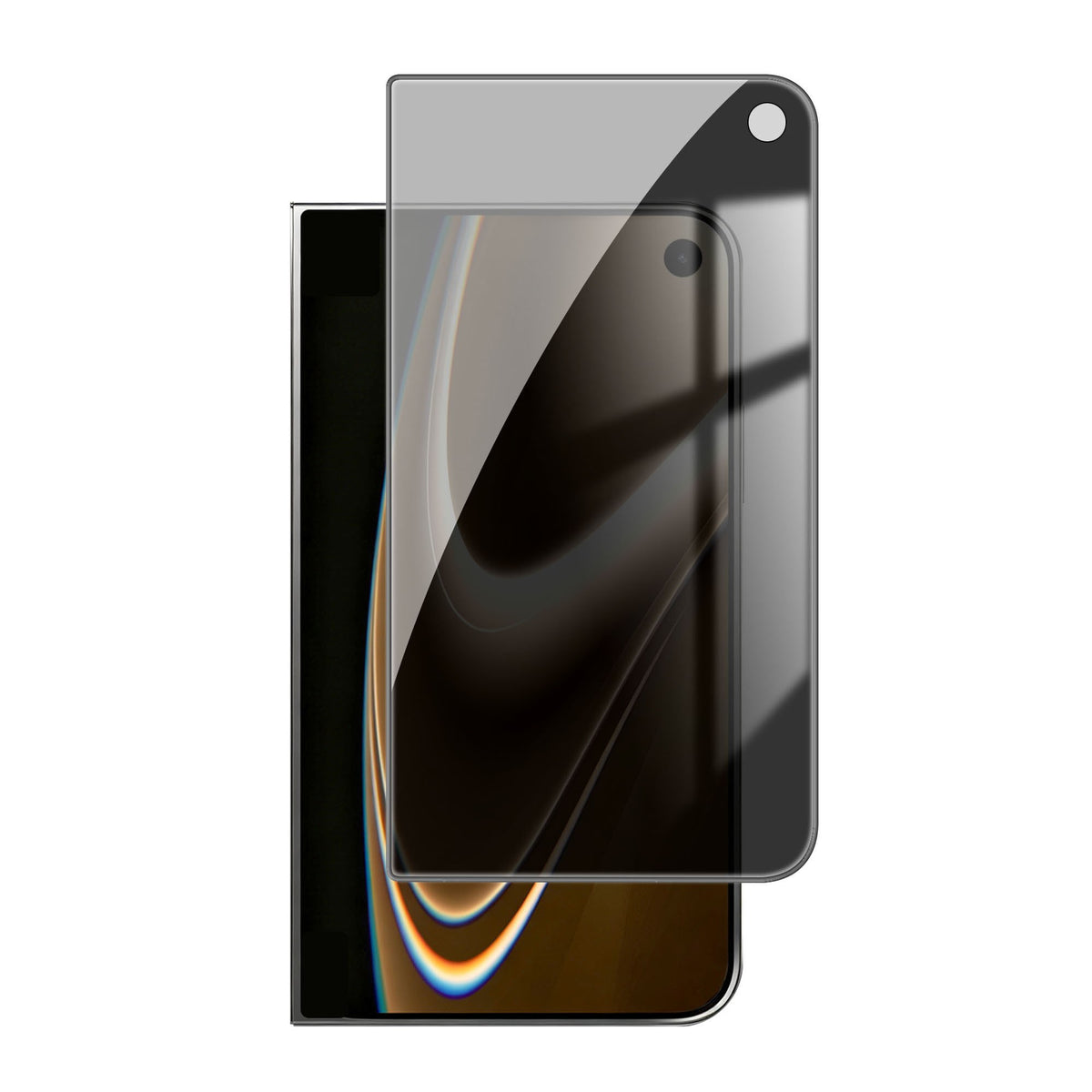 iPhone Duo Screen Protector in Aluminium-Silicon Glass - Privacy Function - Transparent / Black Edge