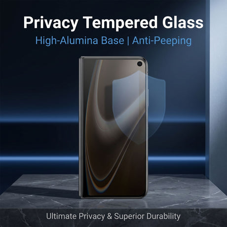 iPhone Duo Screen Protector in Aluminium-Silicon Glass - Privacy Function - Transparent / Black Edge
