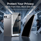 iPhone Duo Screen Protector in Aluminium-Silicon Glass - Privacy Function - Transparent / Black Edge