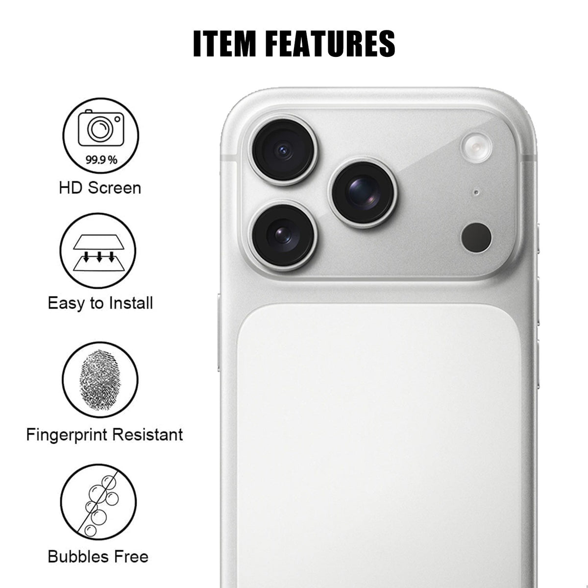 iPhone 18 Pro Tempered Camera Lens Protection Glass - Transparent