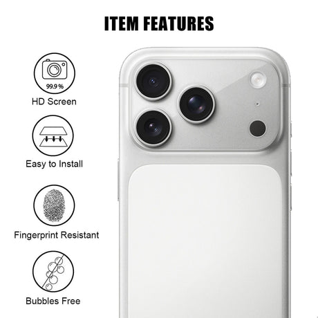 iPhone 18 Pro Max Tempered Camera Lens Protection Glass - Transparent