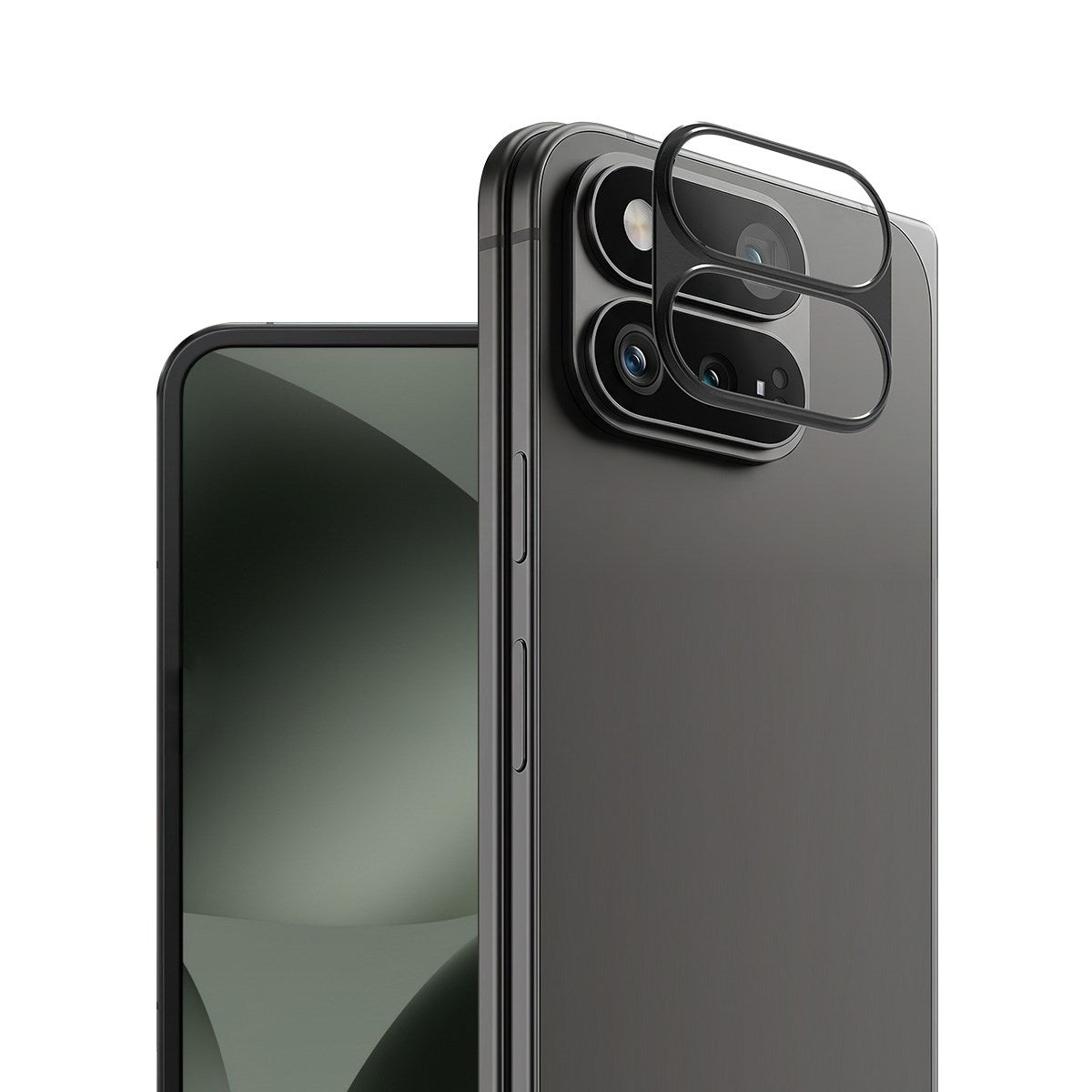 Google Pixel 11 Pro Fold IMAK Camera Protective Glass with Metal Edge - Transparent / Black Edge