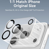 iPhone 18 Pro Max Tempered Camera Lens Protection Glass - Transparent / Black