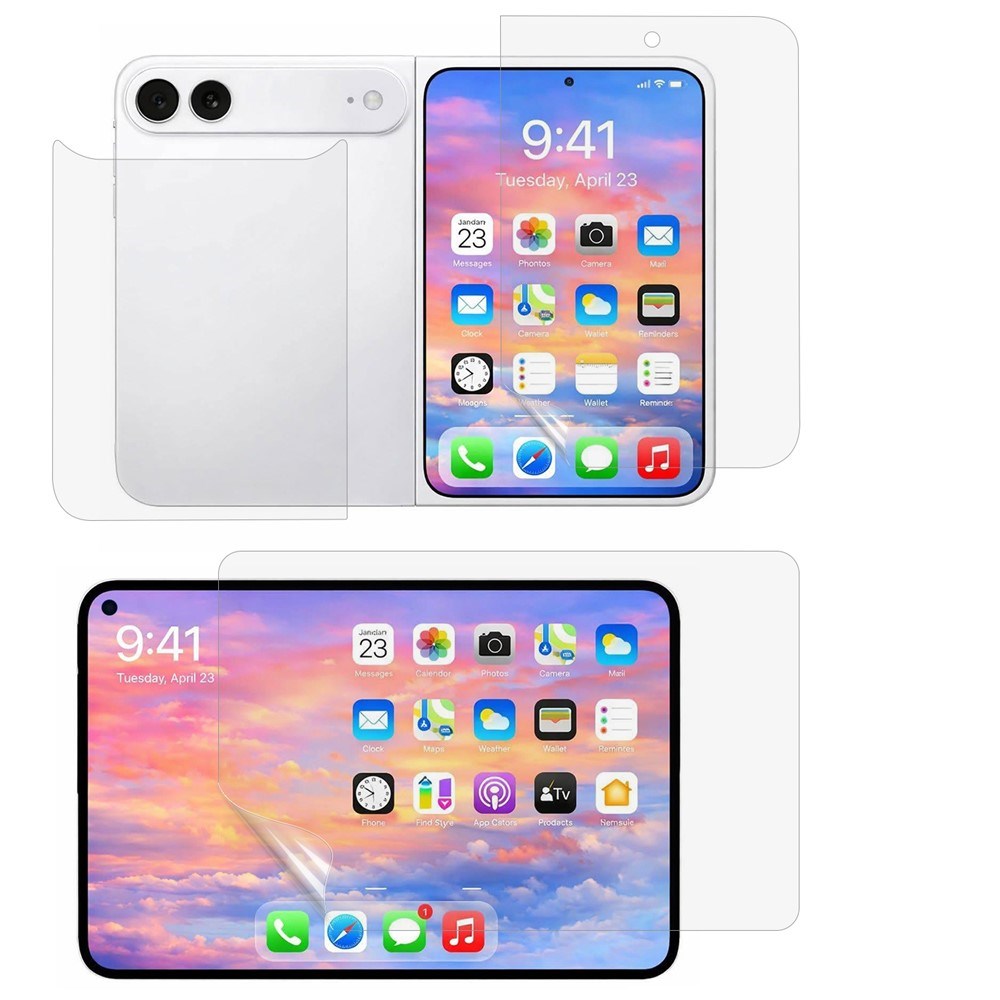 iPhone Fold Screen Protector Set - 3 Pcs. Film - Transparent