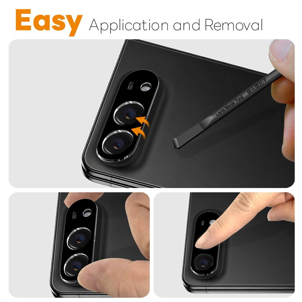 iPhone Fold NORTHJO Tempered Camera Lens Glass - 2 Pcs. - Black