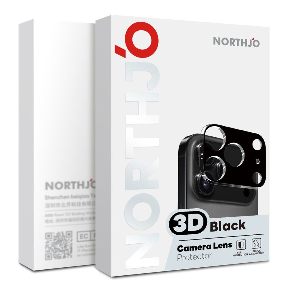 iPhone Fold NORTHJO Tempered Camera Lens Glass - 2 Pcs. - Black