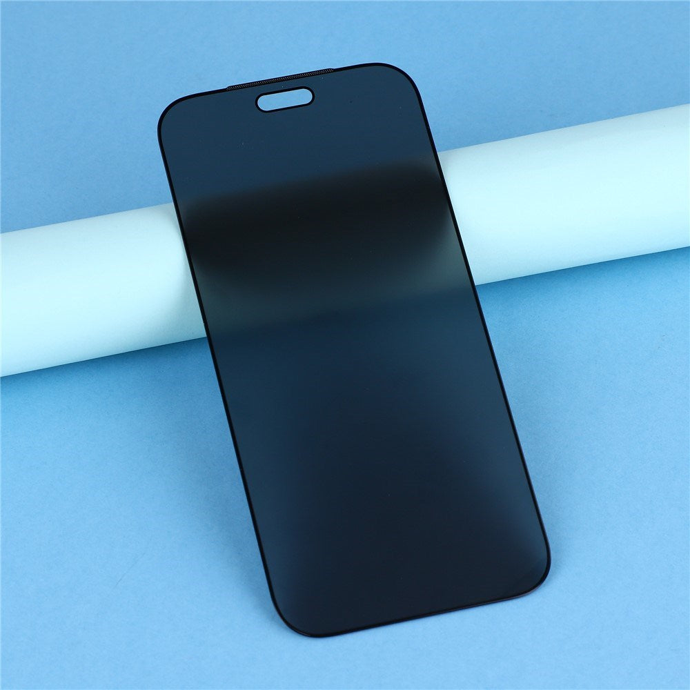 iPhone 18 Pro Privacy Skærmbeskyttelse - Tempered Glass Screen Protector with Silk Printing - Transparent