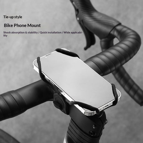 Universal Mobile Phone Holder for Bicycle - Flexible Silicone - Mobile Size: approx. 120 - 180mm - Black