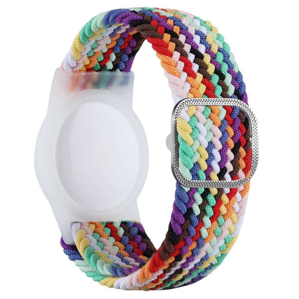 AirTag Braided Fabric Strap - Rainbow