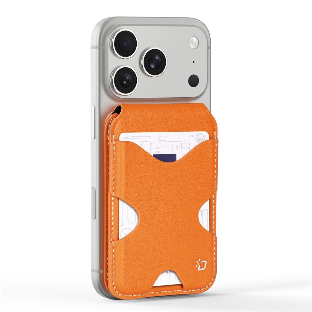 DUX DUCIS Magnetic Card Holder for 5 Cards with Stand Function - MagSafe Compatible - Orange