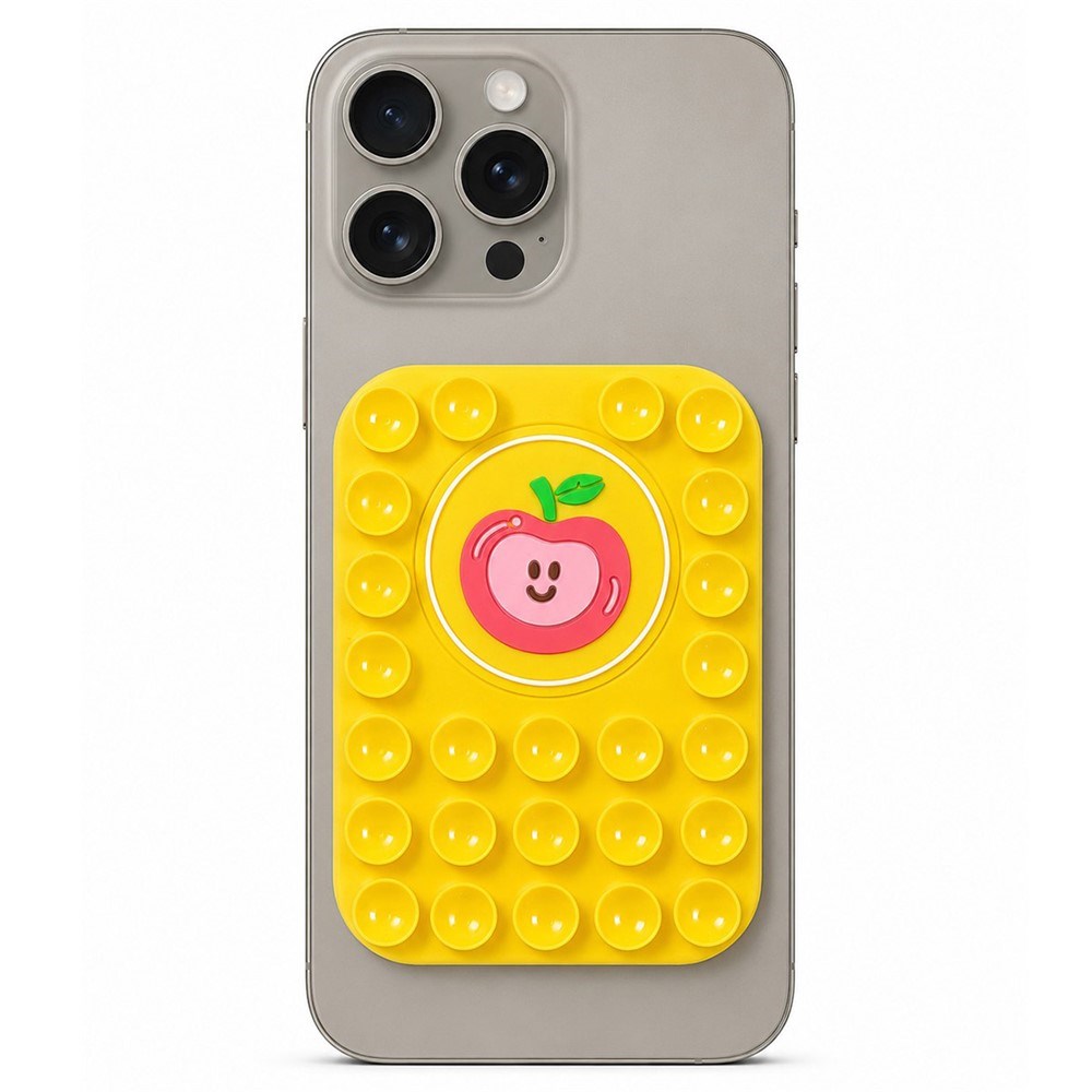 Silicone Suction Cup Phone Holder with Apple - MagSafe Compatible - Yellow