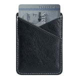 Leather Back Card Holder Stick-on - Black