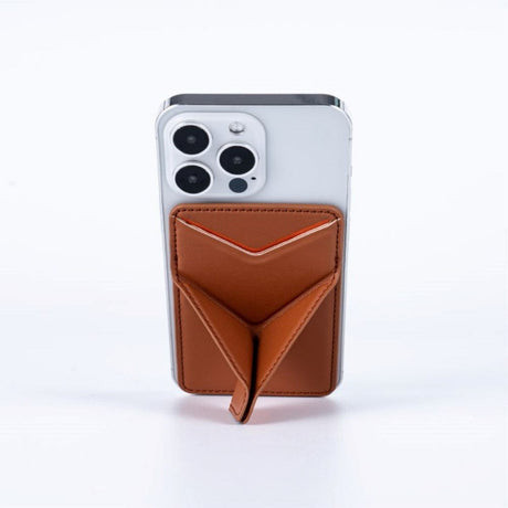 Magnetic Card Holder with Standing Function - Magsafe Compatible - Brown