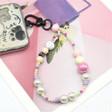 Wrist Strap w. Beads - 30cm - Pink