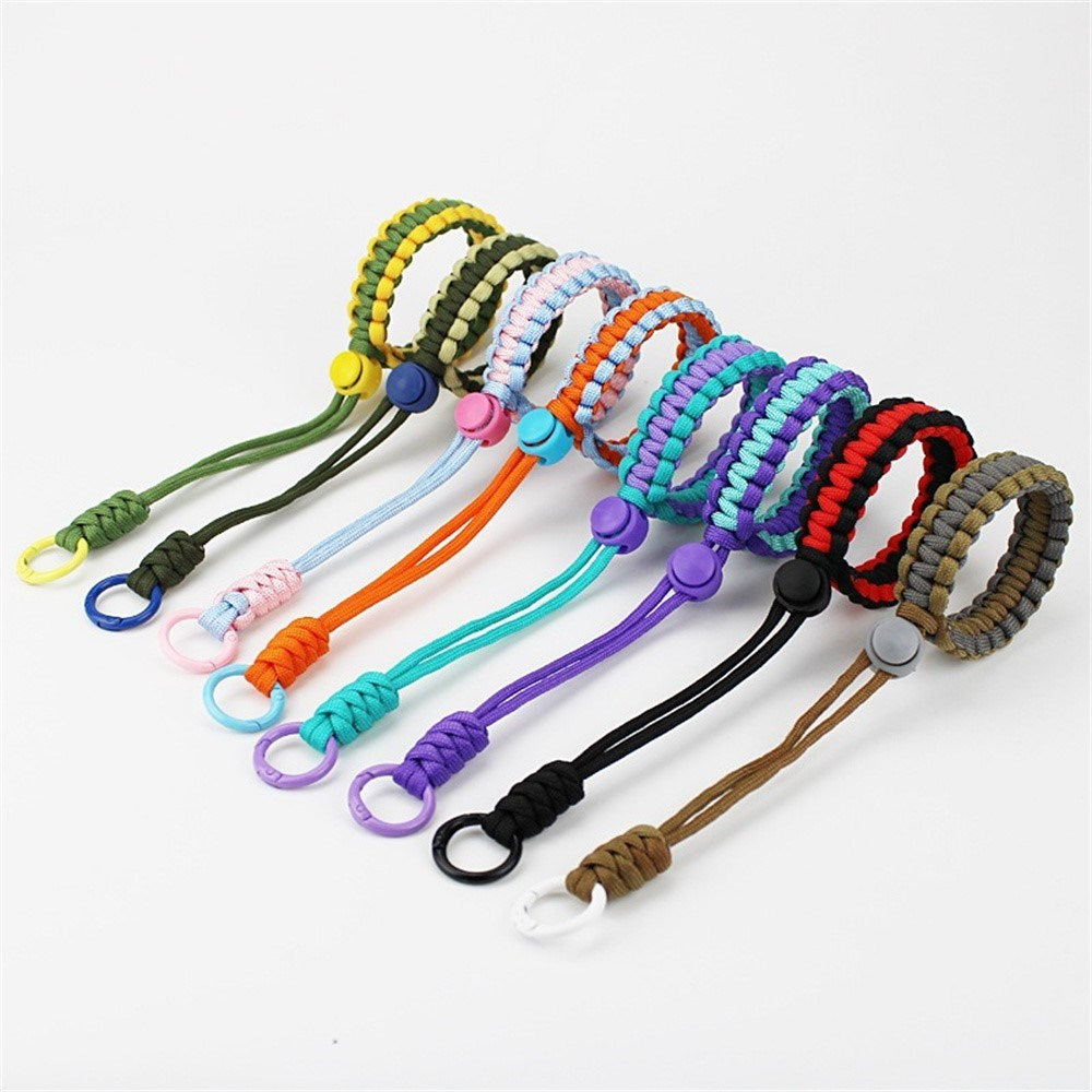 Adjustable Wrist Strap for Mobile - Braided Polyester - Brown / Grey