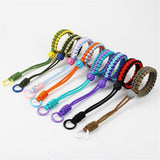 Adjustable Wrist Strap for Mobile - Braided Polyester - Black / Red