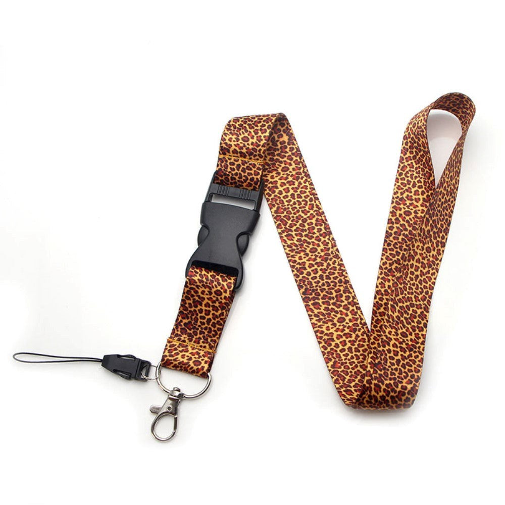 Key Hanger with strap and Carabiner Lock - Leopard